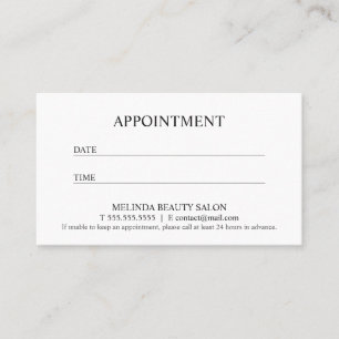 Professional Modern Black and White Appointment Card