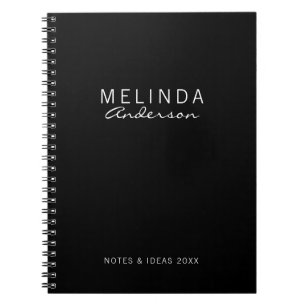 Professional Modern Black and White Notebook