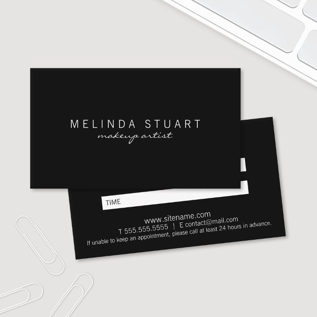 Professional Modern Black Appointment Card (Creator Uploaded)