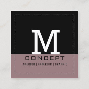 Professional Modern Black Bazaar Monogram Square Business Card