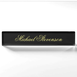 Professional Modern Black Business Desk Nameplate