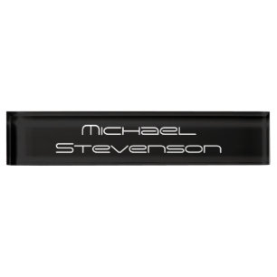 Professional Modern Black Business Desk Nameplate