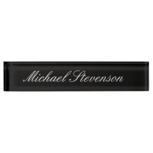 Professional Modern Black Business Desk Nameplate