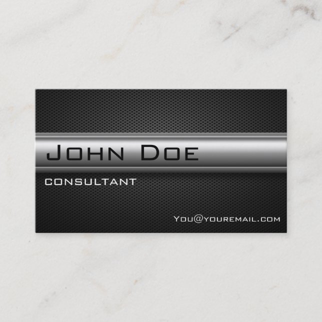 Professional Modern Black Carbon Fibre Business Card (Front)