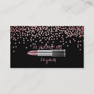 Professional Modern Black -Diamonds-Lipstick Business Card