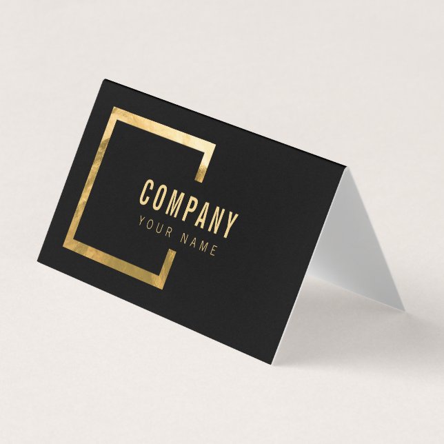 Professional Modern Black gold Foil Elegant  Business Card (Front)