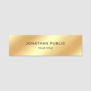 Professional Modern Black Gold Template Elegant Name Tag