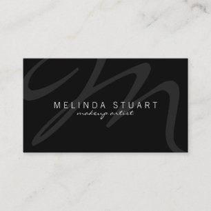 Professional Modern Black Monogram Business Card