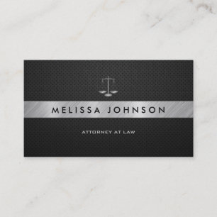 Professional & Modern Black & Silver Attorney Business Card