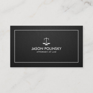 Professional & Modern Black & Silver Attorney Business Card