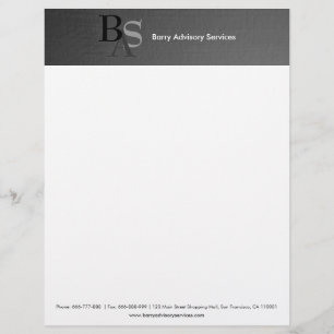 Professional Modern Black Simple Letterhead