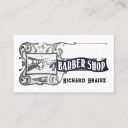Professional Modern Black White Barber Business Card