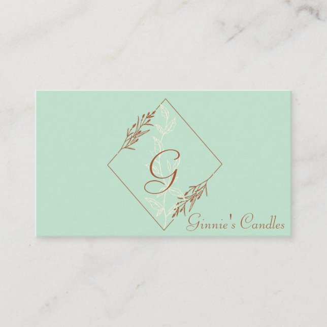 Professional, Modern Blue and Brown Business Card (Front)