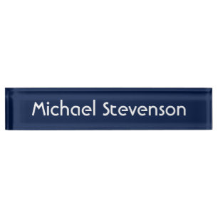 Professional Modern Blue Business Desk Nameplate