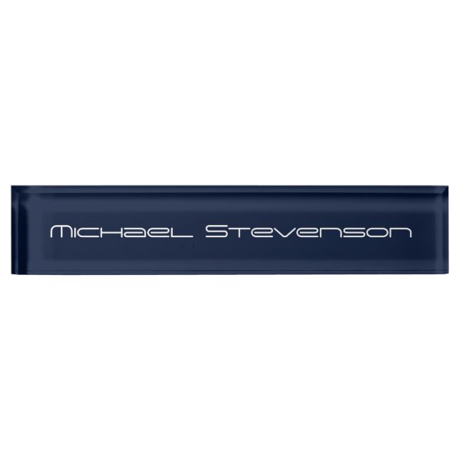 Professional Modern Blue Business Desk Nameplate (Front)