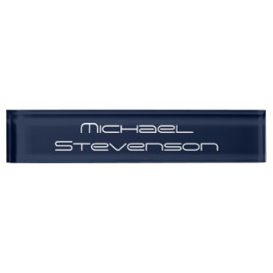 Professional Modern Blue Business Desk Nameplate