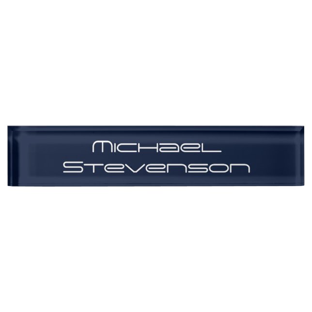 Professional Modern Blue Business Desk Nameplate (Front)