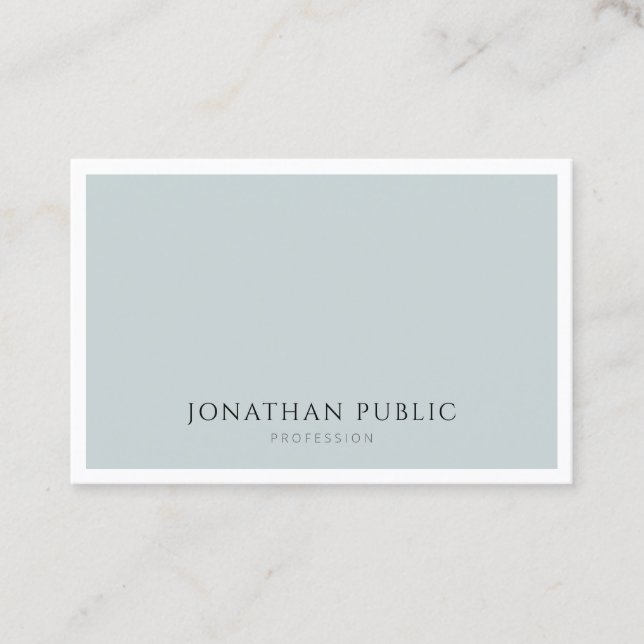 Professional Modern Blue Green Minimalist Simple Business Card (Front)