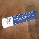 Professional, Modern Blue White Logo, Name, Title