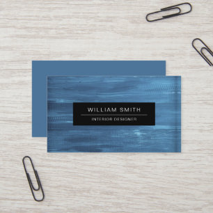 Professional Modern Blue Wood Grain Business Card