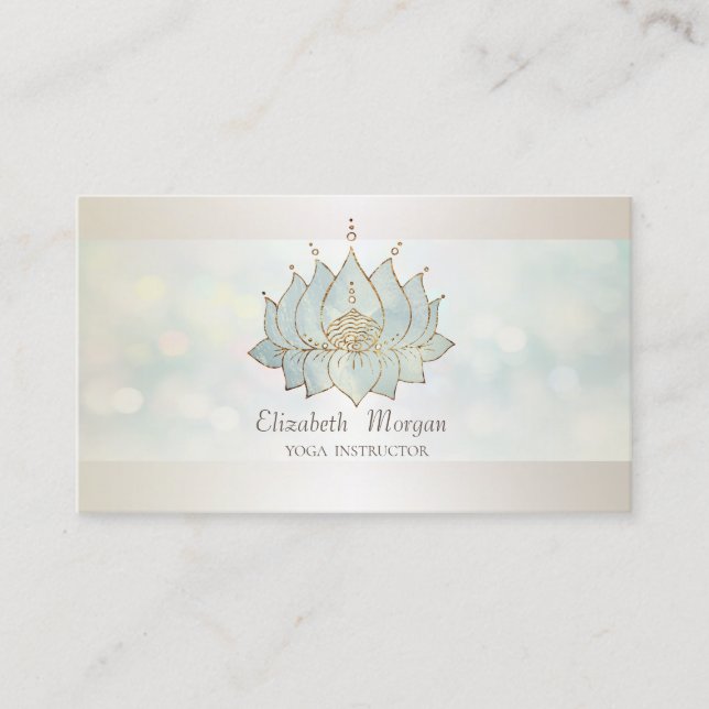 Professional Modern Bokeh,Chic Lotus Business Card (Front)