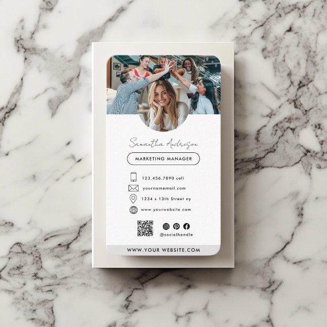 Professional Modern Business Card with Photo & QR  (Creator Uploaded)