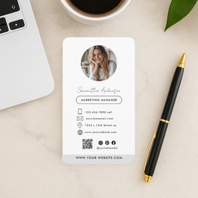 Professional Modern Business Card with Photo & QR  (Creator Uploaded)