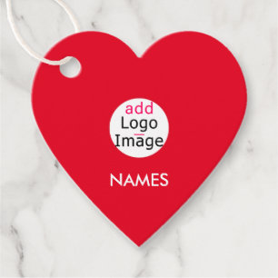 Professional Modern Business Custom Brand Heart Favour Tags
