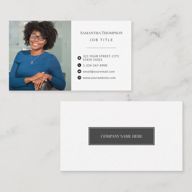 Professional Modern Business Employee photo Card (Front/Back)