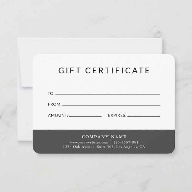 Professional Modern Business Gift Certificate (Front)