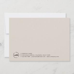 Professional Modern Business Logo Beige Card
