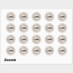 Professional Modern Business Logo Beige Classic Round Sticker