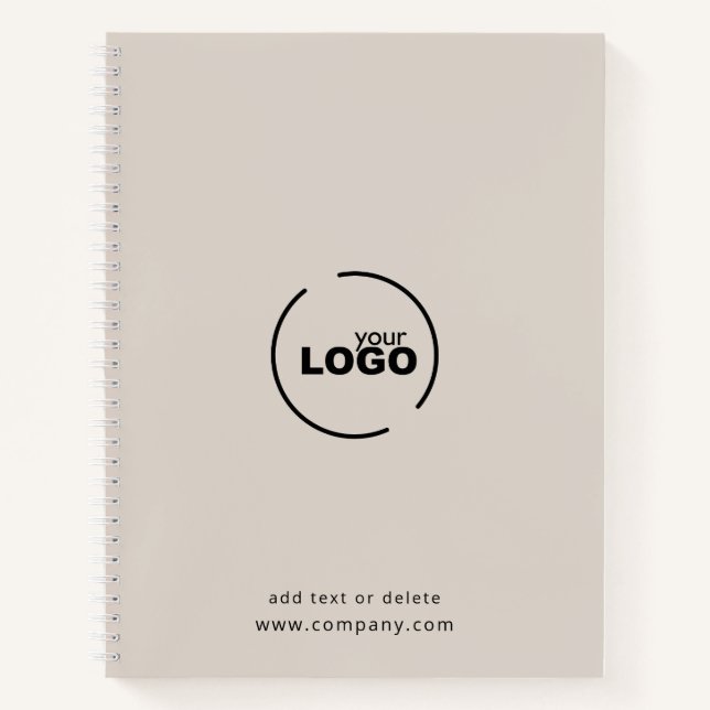 Professional Modern Business Logo Beige Notebook (Front)