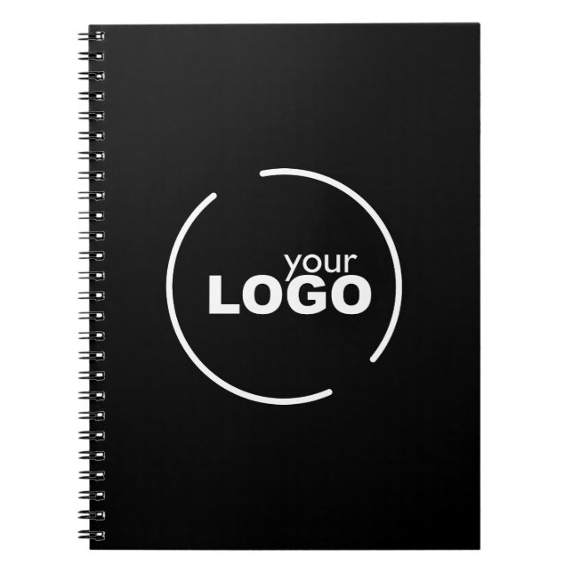 Professional Modern Business Logo Black Notebook (Front)