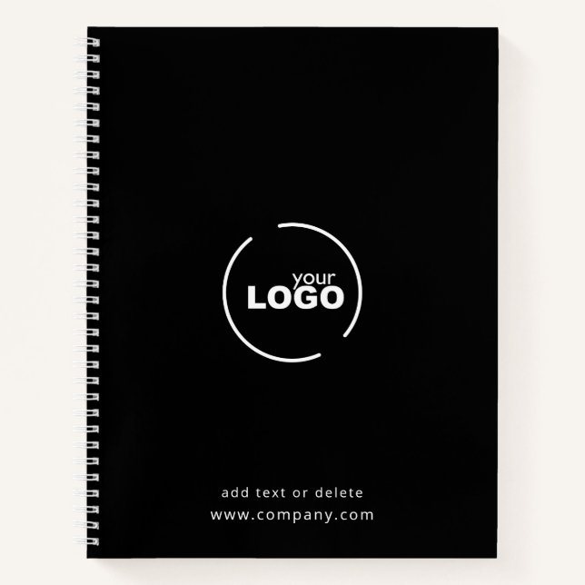 Professional Modern Business Logo Black Notebook (Front)