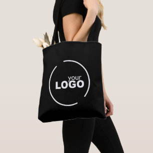 Professional Modern Business Logo Black Tote Bag