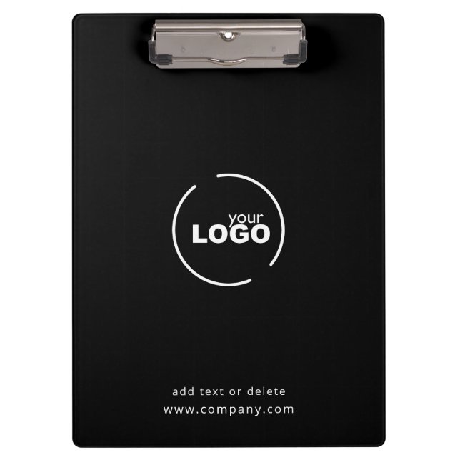 Professional Modern Business Logo Black & White Clipboard (Front)