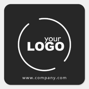 Professional Modern Business Logo Black & White Square Sticker