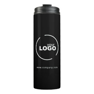 Professional Modern Business Logo Black & White Thermal Tumbler