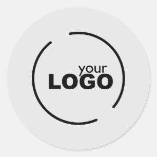 Professional Modern Business Logo Grey Classic Round Sticker