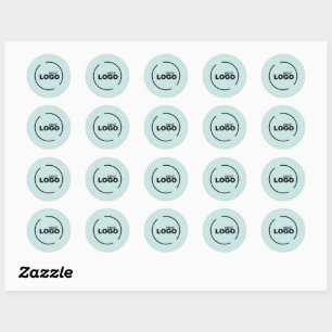 Professional Modern Business Logo Light Turquoise Classic Round Sticker