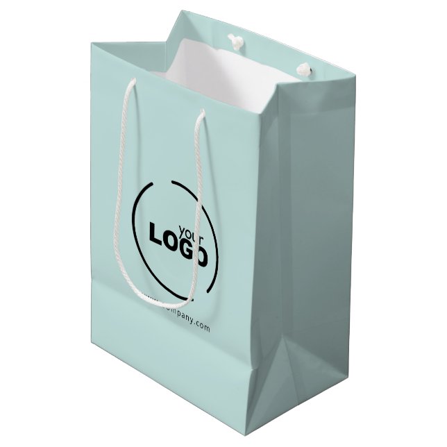Professional Modern Business Logo Light Turquoise Medium Gift Bag (Front Angled)