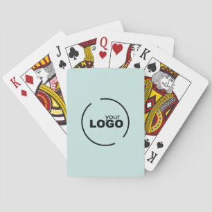 Professional Modern Business Logo Light Turquoise Playing Cards