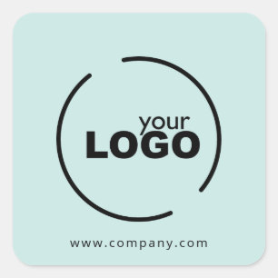 Professional Modern Business Logo Light Turquoise Square Sticker
