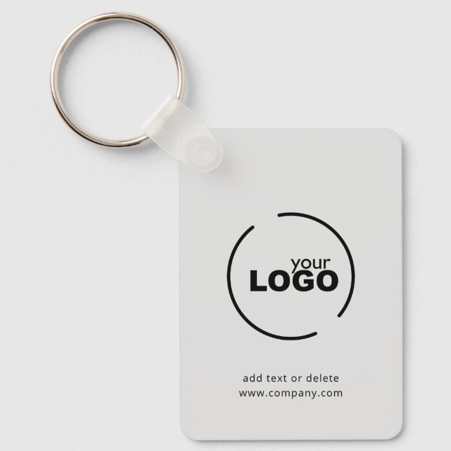 Professional Modern Business Logo QR Code Grey Key Ring (Front)