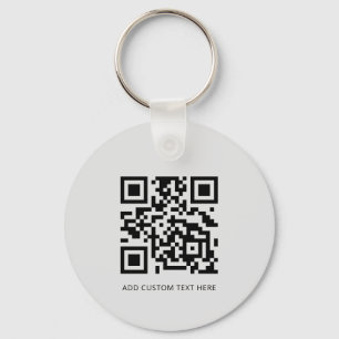Professional Modern Business Logo QR Code Grey Key Ring