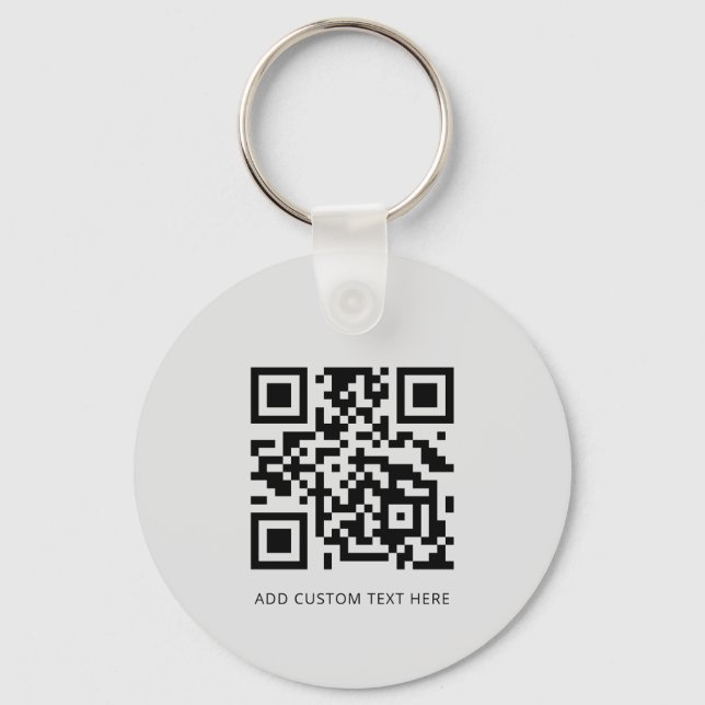 Professional Modern Business Logo QR Code Grey Key Ring (Back)
