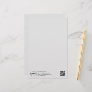 Professional Modern Business Logo QR Code Grey Stationery