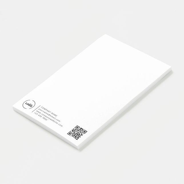 Professional Modern Business Logo QR Code Post-it Notes (Angled)