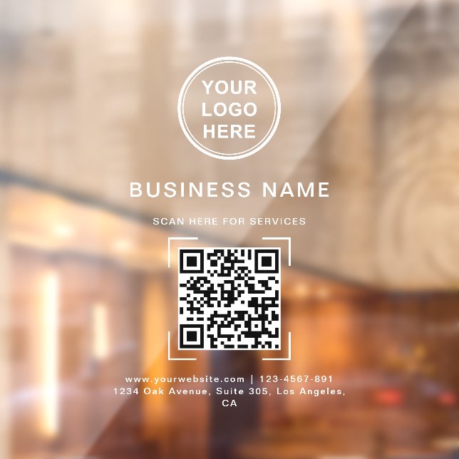 Professional Modern Business Name QR Code Logo  Window Cling (Sheet 2)